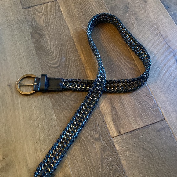 Express gold chain belt and black leather braided 1” belt - Picture 4 of 4